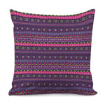 Purple Native Tribal Pattern Print Pillow Cover