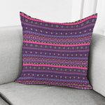 Purple Native Tribal Pattern Print Pillow Cover