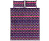 Purple Native Tribal Pattern Print Quilt Bed Set