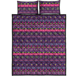 Purple Native Tribal Pattern Print Quilt Bed Set