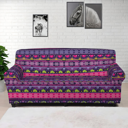 Purple Native Tribal Pattern Print Sofa Cover