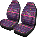 Purple Native Tribal Pattern Print Universal Fit Car Seat Covers