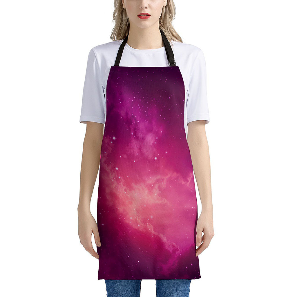Purple Nebula Cloud Galaxy Space Print Apron