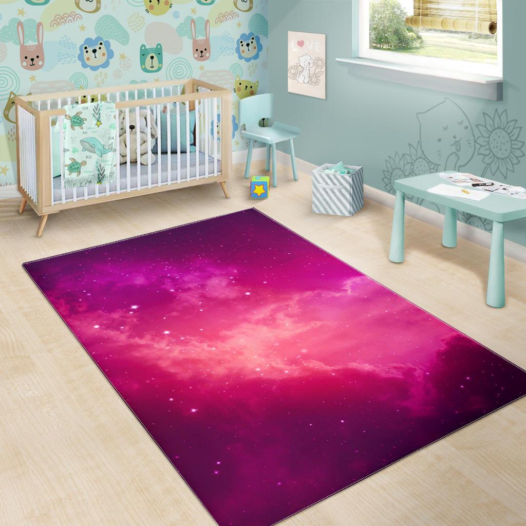 Purple Nebula Cloud Galaxy Space Print Area Rug GearFrost