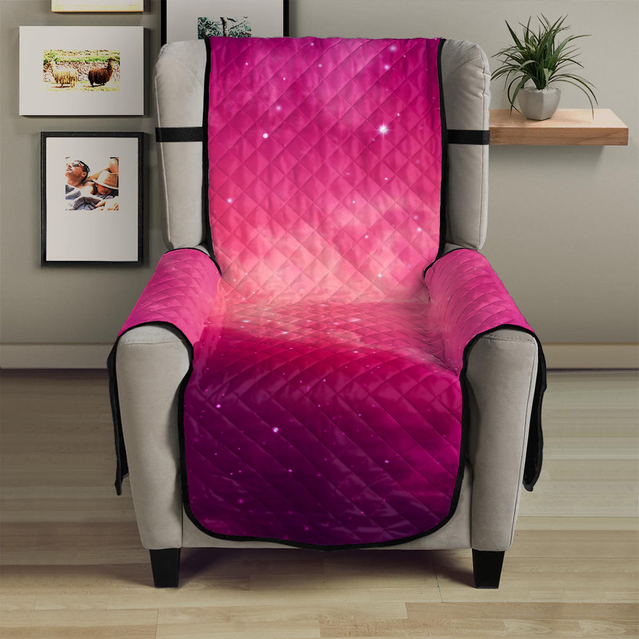 Purple Nebula Cloud Galaxy Space Print Armchair Protector