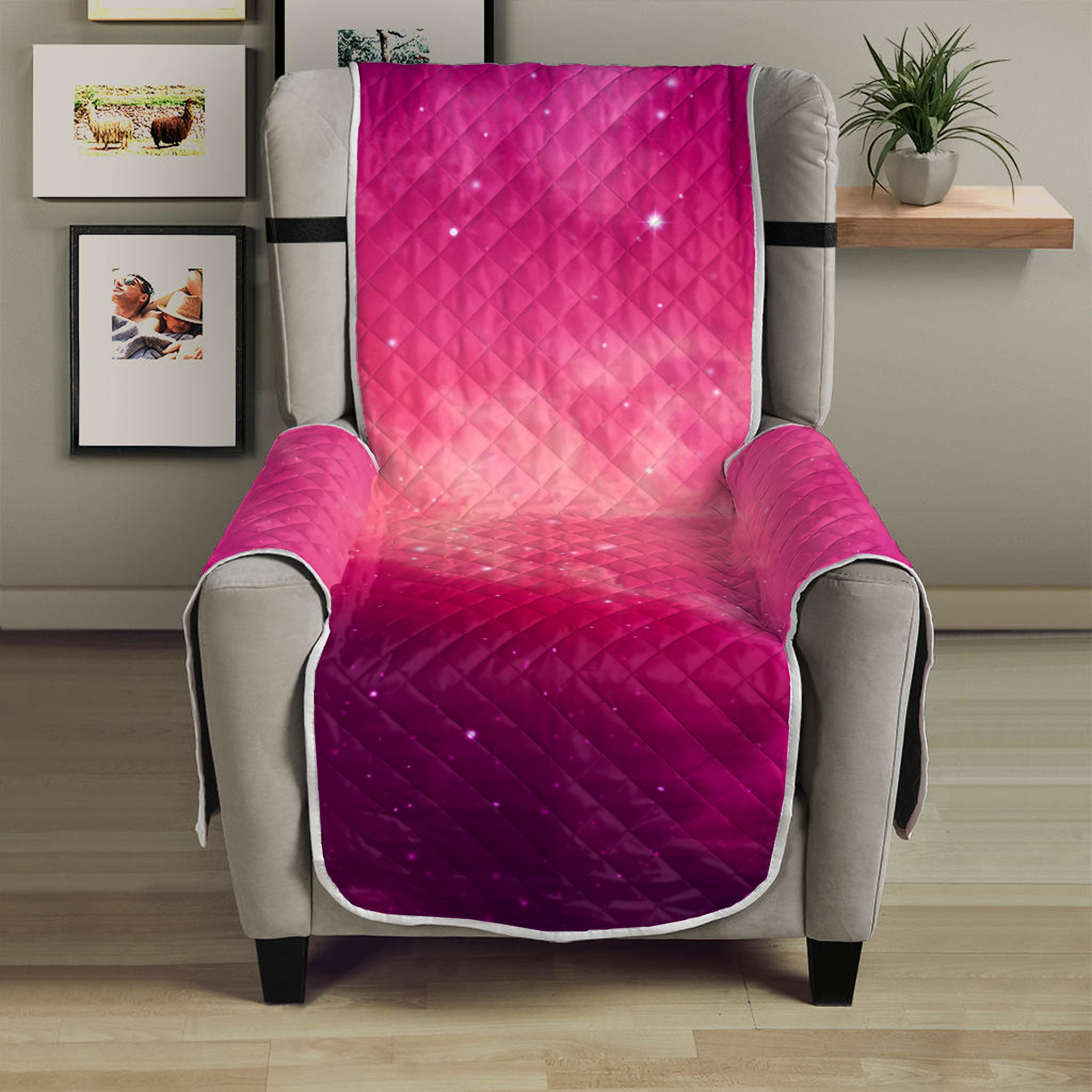 Purple Nebula Cloud Galaxy Space Print Armchair Protector