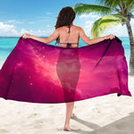 Purple Nebula Cloud Galaxy Space Print Beach Sarong Wrap