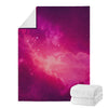 Purple Nebula Cloud Galaxy Space Print Blanket