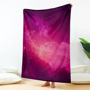 Purple Nebula Cloud Galaxy Space Print Blanket