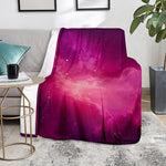 Purple Nebula Cloud Galaxy Space Print Blanket