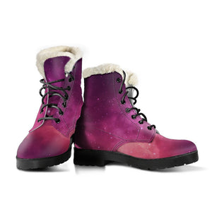 Purple Nebula Cloud Galaxy Space Print Comfy Boots GearFrost