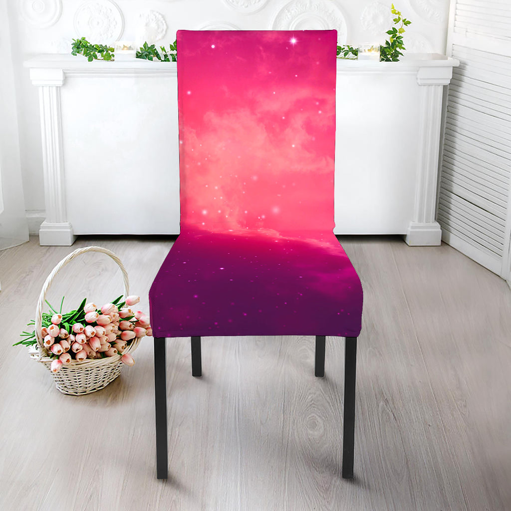 Purple Nebula Cloud Galaxy Space Print Dining Chair Slipcover