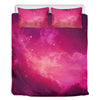 Purple Nebula Cloud Galaxy Space Print Duvet Cover Bedding Set