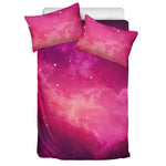 Purple Nebula Cloud Galaxy Space Print Duvet Cover Bedding Set