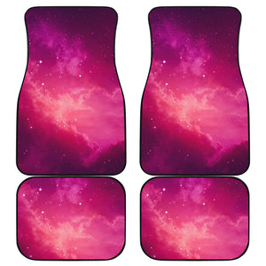 Purple Nebula Cloud Galaxy Space Print Front and Back Car Floor Mats