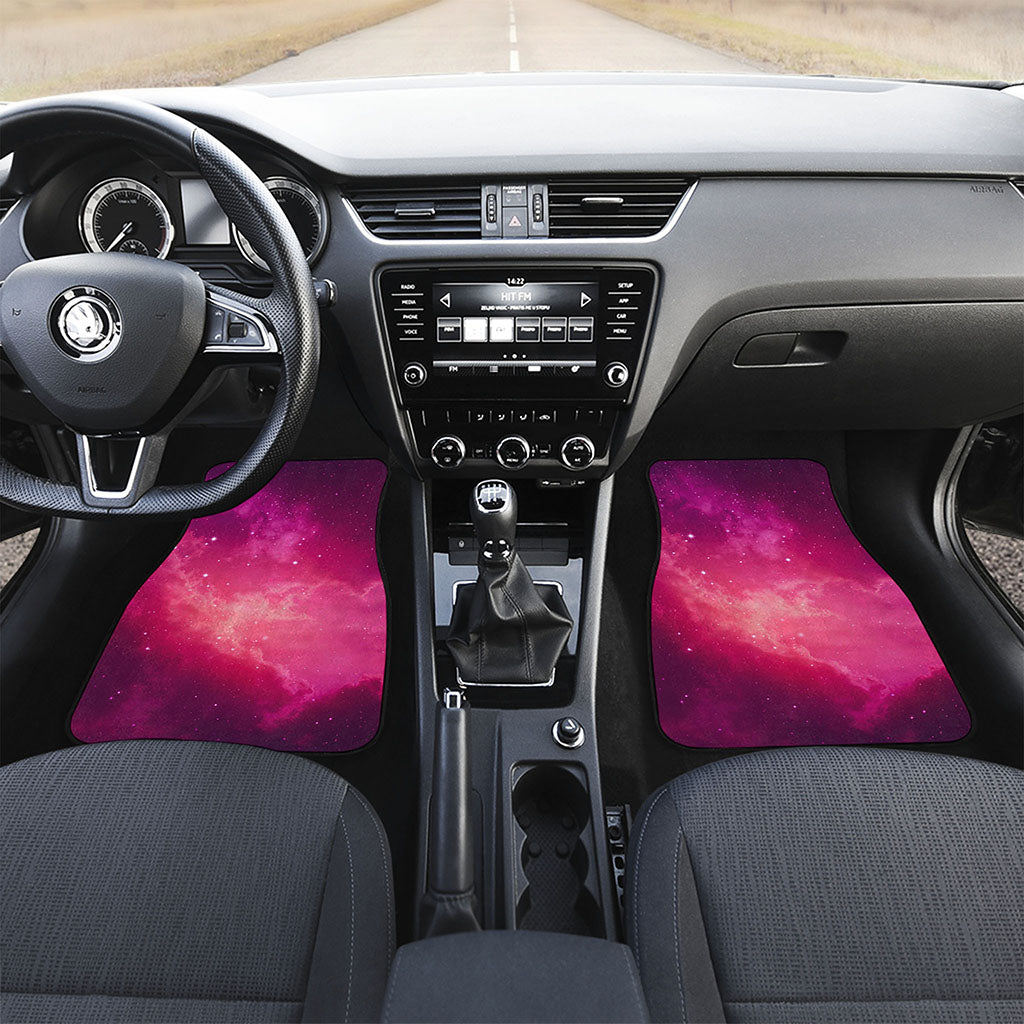 Purple Nebula Cloud Galaxy Space Print Front and Back Car Floor Mats