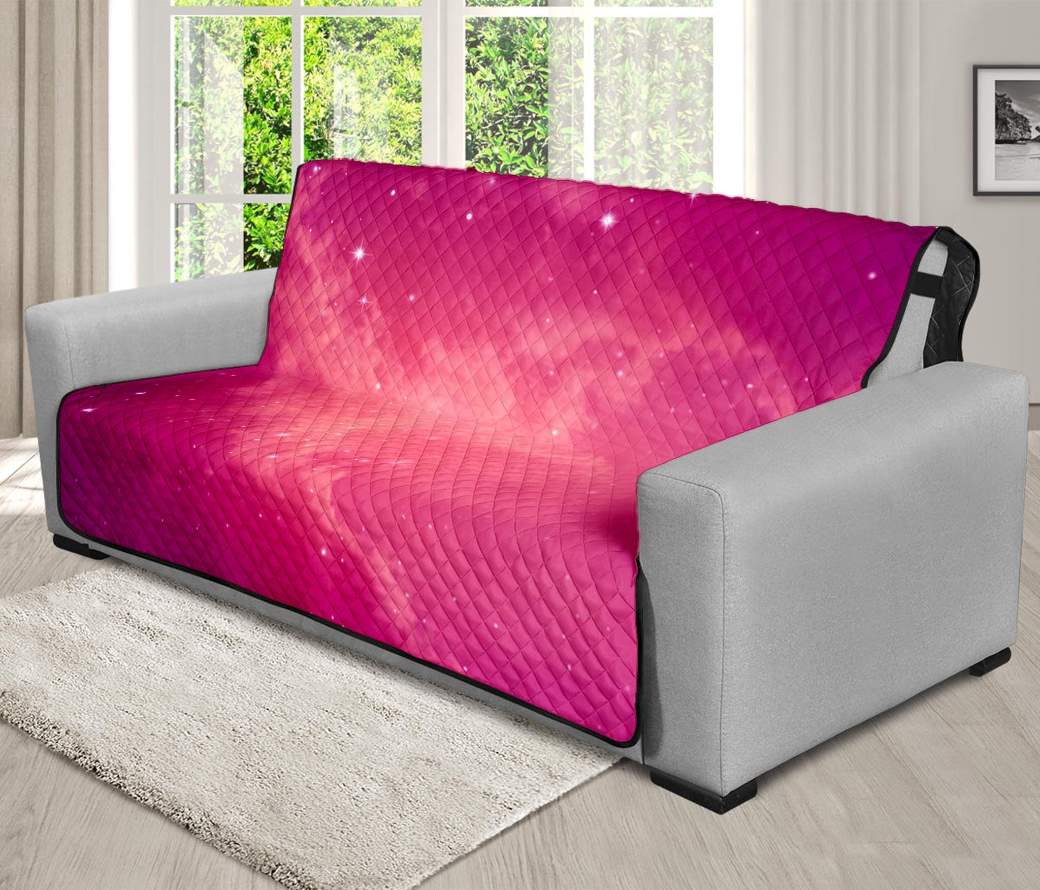 Purple Nebula Cloud Galaxy Space Print Futon Protector