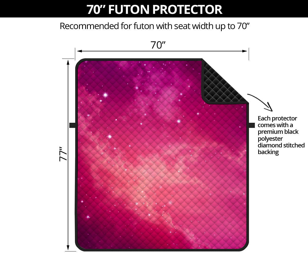 Purple Nebula Cloud Galaxy Space Print Futon Protector