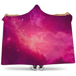 Purple Nebula Cloud Galaxy Space Print Hooded Blanket