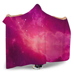 Purple Nebula Cloud Galaxy Space Print Hooded Blanket