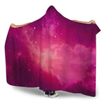 Purple Nebula Cloud Galaxy Space Print Hooded Blanket
