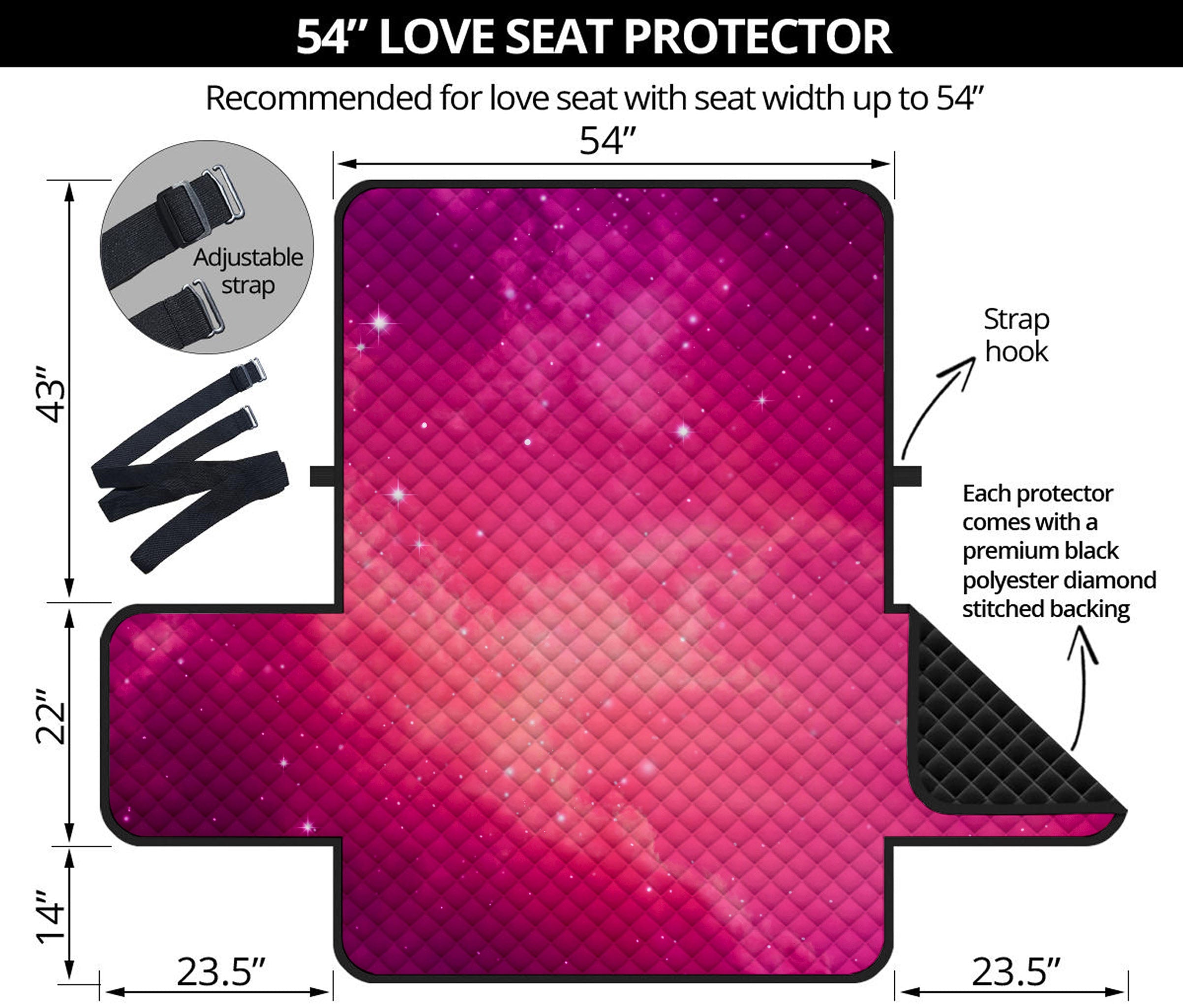 Purple Nebula Cloud Galaxy Space Print Loveseat Protector