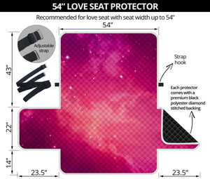 Purple Nebula Cloud Galaxy Space Print Loveseat Protector