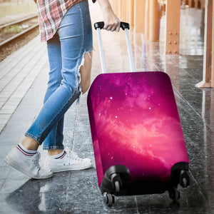 Purple Nebula Cloud Galaxy Space Print Luggage Cover GearFrost