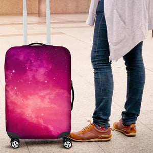 Purple Nebula Cloud Galaxy Space Print Luggage Cover GearFrost