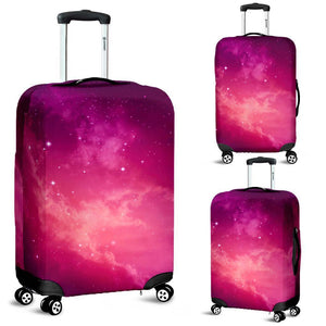 Purple Nebula Cloud Galaxy Space Print Luggage Cover GearFrost