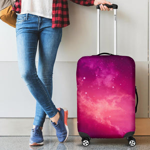 Purple Nebula Cloud Galaxy Space Print Luggage Cover GearFrost