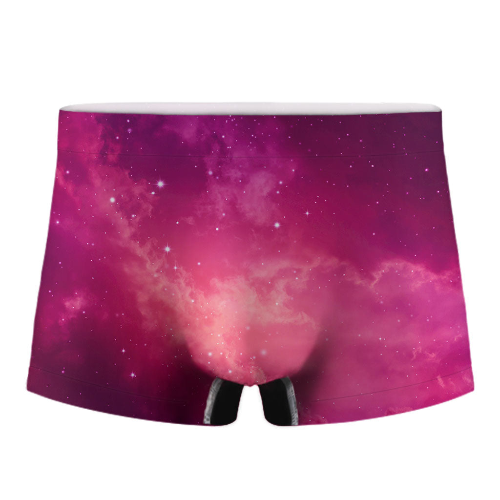 Purple Nebula Cloud Galaxy Space Print Men's Boxer Briefs