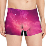 Purple Nebula Cloud Galaxy Space Print Men's Boxer Briefs