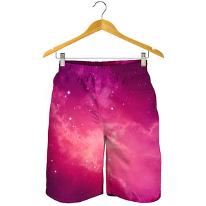 Purple Nebula Cloud Galaxy Space Print Men's Shorts