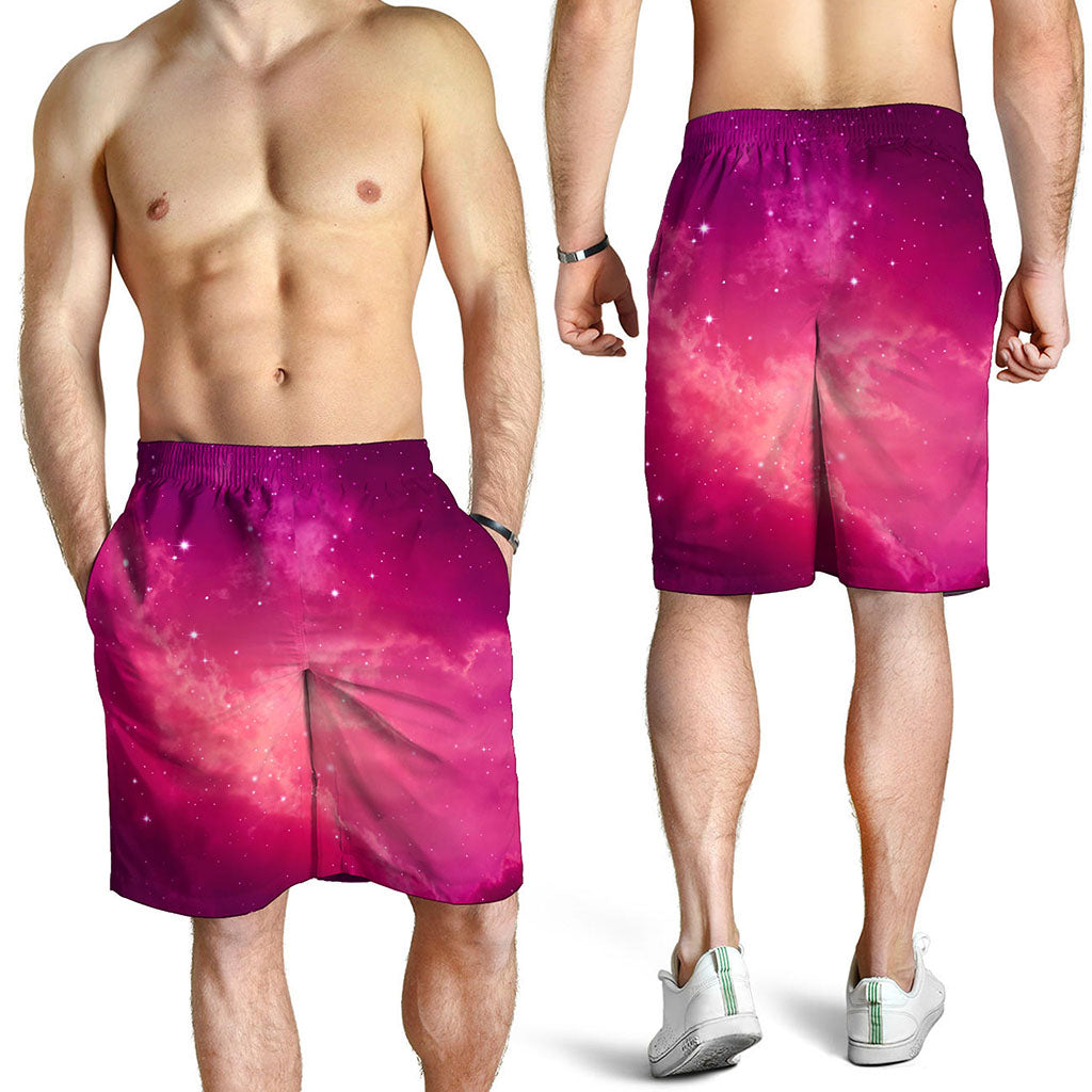 Purple Nebula Cloud Galaxy Space Print Men's Shorts