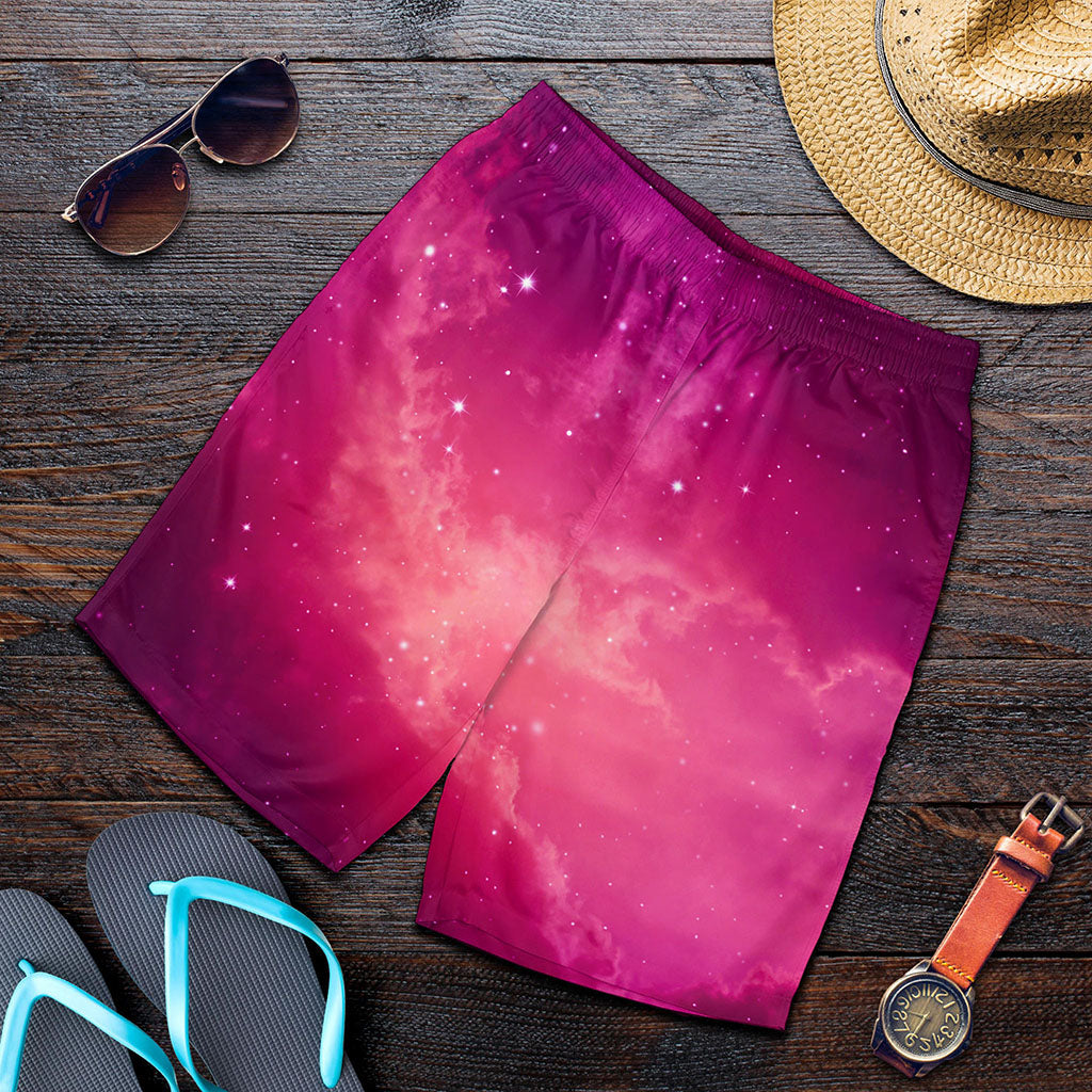 Purple Nebula Cloud Galaxy Space Print Men's Shorts