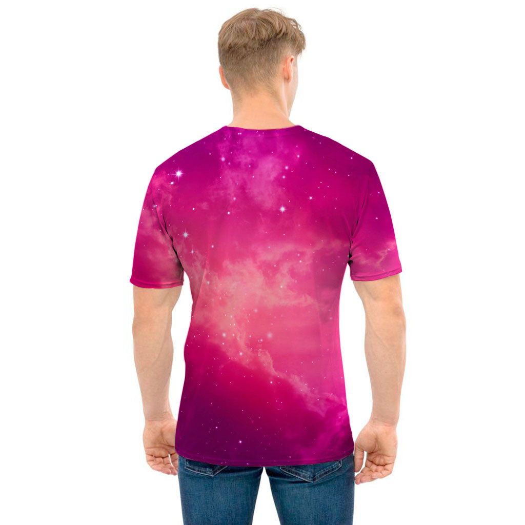 Purple Nebula Cloud Galaxy Space Print Men's T-Shirt