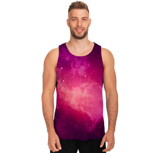 Purple Nebula Cloud Galaxy Space Print Men's Tank Top