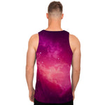 Purple Nebula Cloud Galaxy Space Print Men's Tank Top