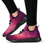 Purple Nebula Cloud Galaxy Space Print Mesh Knit Shoes GearFrost