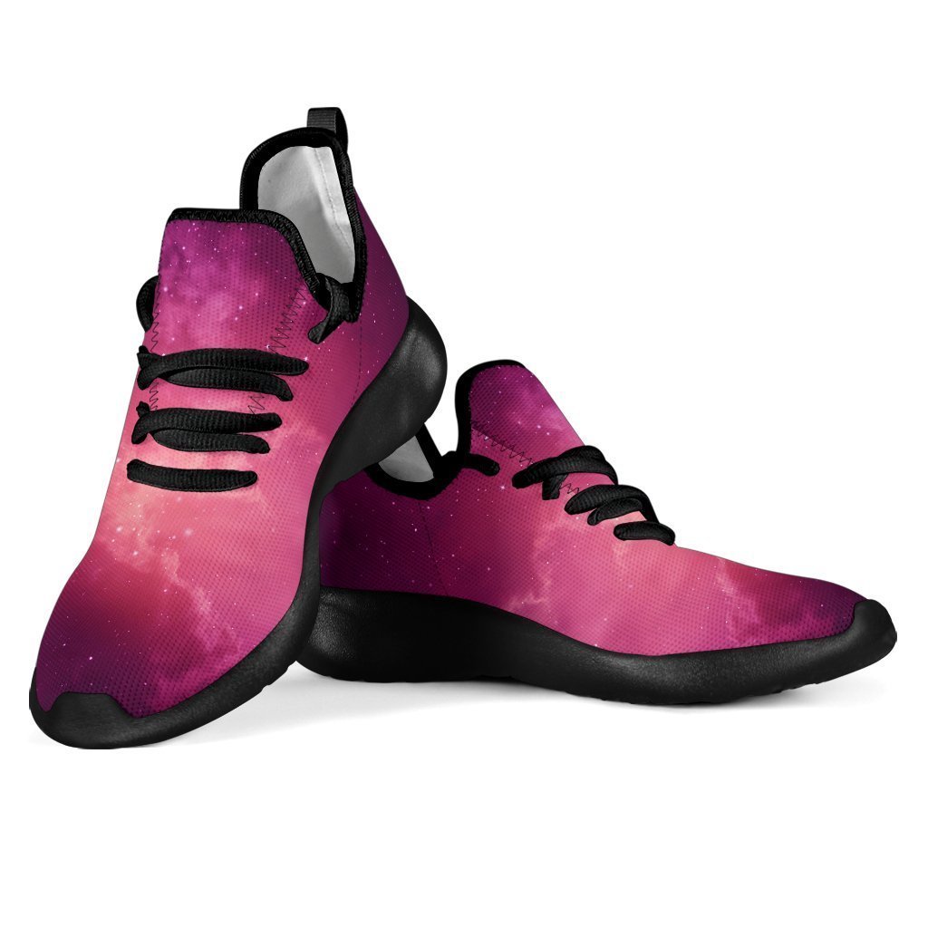 Purple Nebula Cloud Galaxy Space Print Mesh Knit Shoes GearFrost