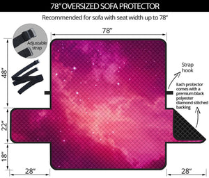 Purple Nebula Cloud Galaxy Space Print Oversized Sofa Protector