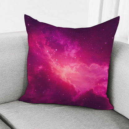Purple Nebula Cloud Galaxy Space Print Pillow Cover