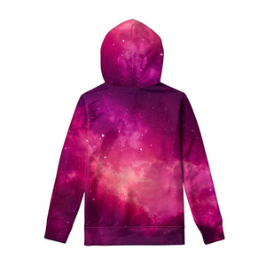 Purple Nebula Cloud Galaxy Space Print Pullover Hoodie