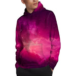 Purple Nebula Cloud Galaxy Space Print Pullover Hoodie