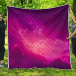 Purple Nebula Cloud Galaxy Space Print Quilt