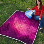 Purple Nebula Cloud Galaxy Space Print Quilt