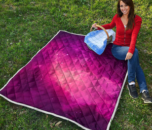 Purple Nebula Cloud Galaxy Space Print Quilt