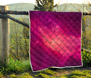 Purple Nebula Cloud Galaxy Space Print Quilt