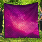 Purple Nebula Cloud Galaxy Space Print Quilt